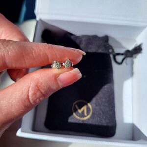 Mejuri *discontinued* Diamond Pave Pear Shaped White Gold Stud Earrings